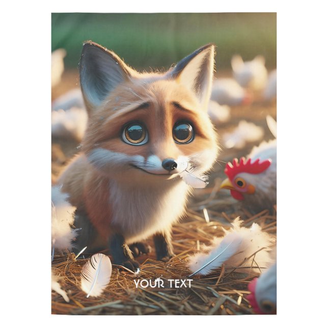 Mantel Fantasy Cute Fox Feathers Pollo (Anverso)