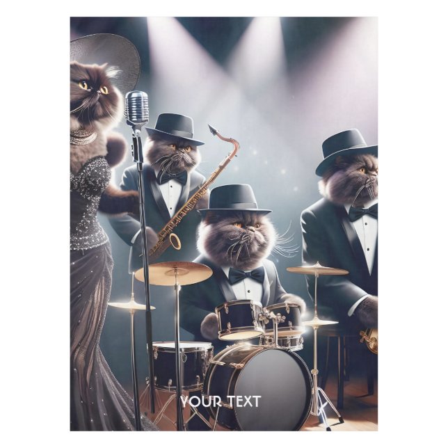 Mantel Fantasy Cute Jazz Band Cats (Anverso)