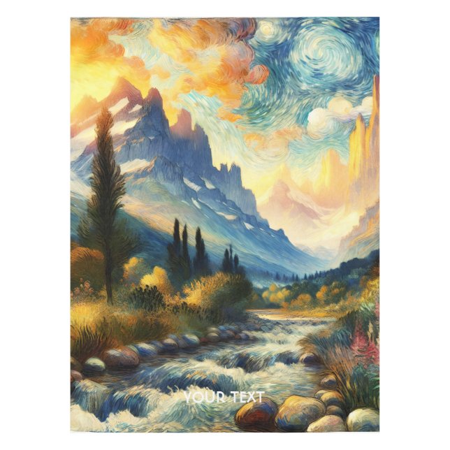 Mantel Fantasy Cute Mountains Paisaje Sunset (Anverso)