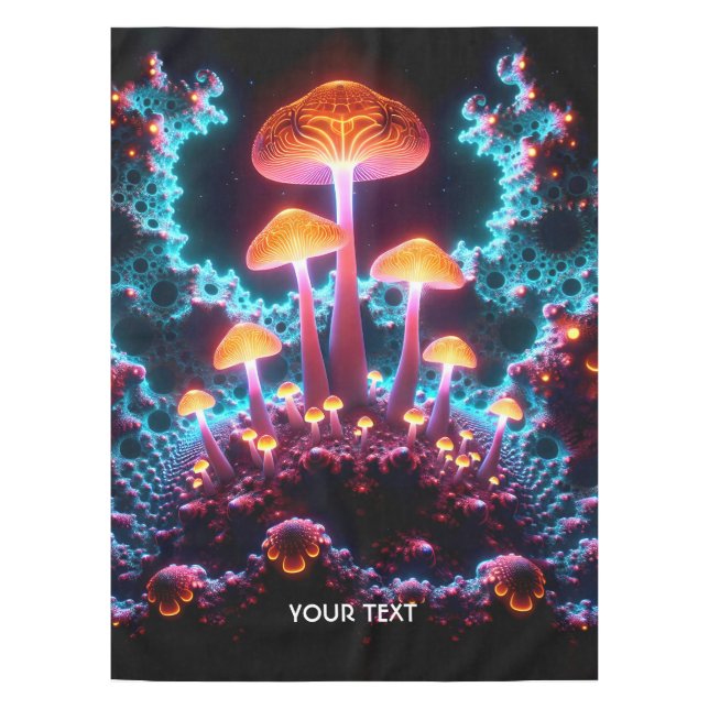 Mantel Fantasy Cute Mushrooms Luces Forestales (Anverso)