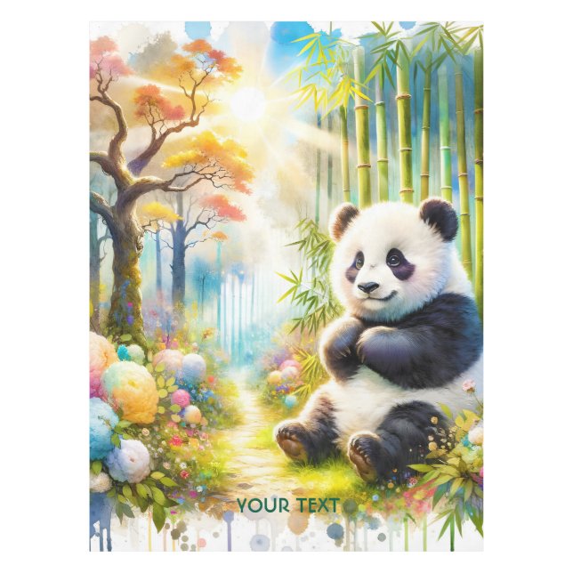 Mantel Fantasy Cute Panda Bamboo Forest (Anverso)