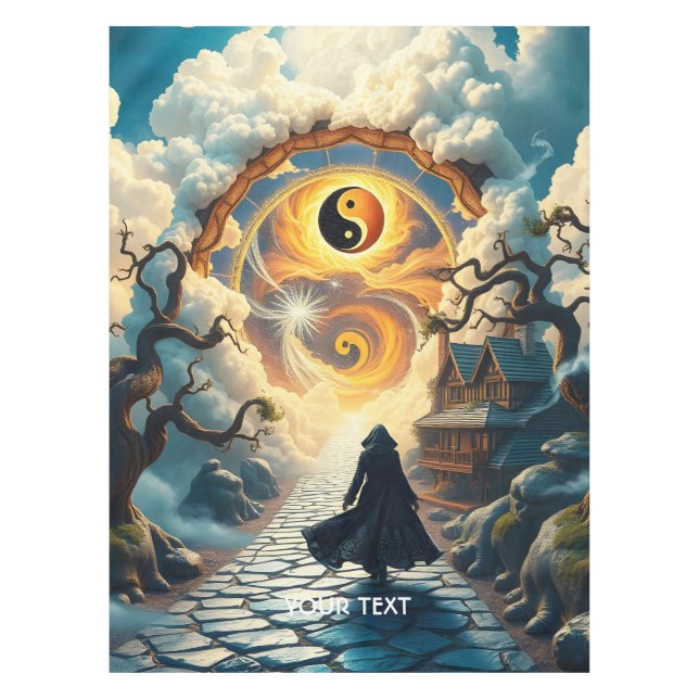 Mantel Fantasy Cute Road Trees Man (Anverso)