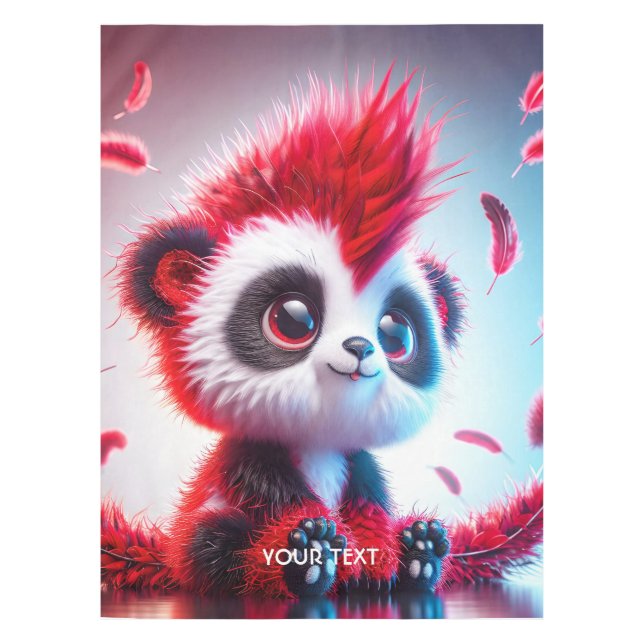Mantel Fantasy Cute Rojo Panda Baby (Anverso)