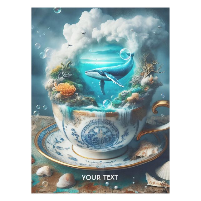 Mantel Fantasy Cute Sea Cup Ballena (Anverso)