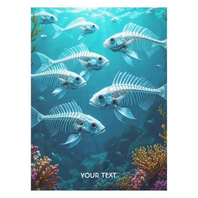 Mantel Fantasy Cute Skeleton Fish School (Anverso)