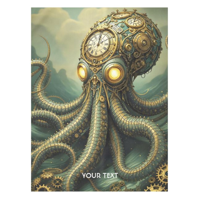 Mantel Fantasy Cute Steampunk Clock Kraken (Anverso)