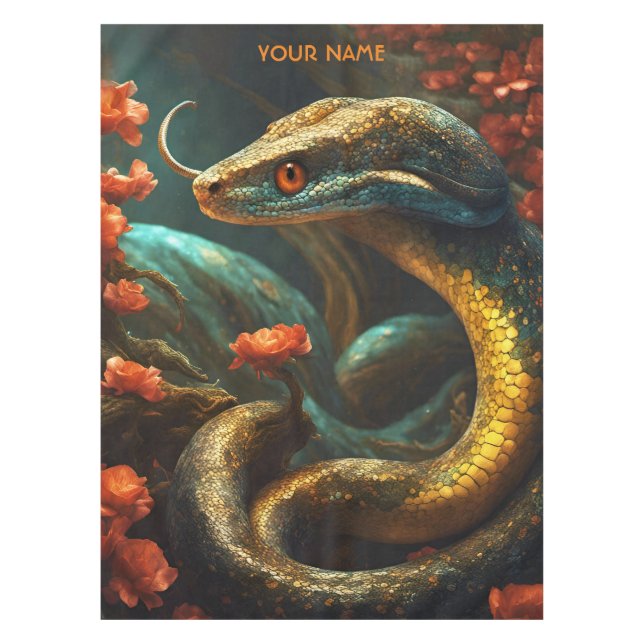 Mantel Fantasy Cute Vivid Flowers Serpent Mamba (Anverso)
