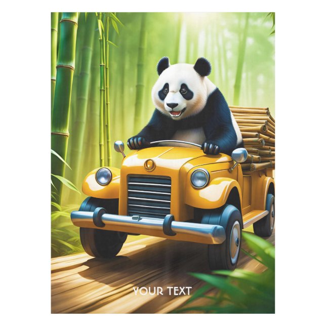 Mantel Fantasy Cute Vivid Panda Bamboo Car (Anverso)