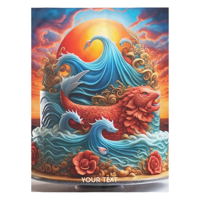 Mantel Fantasy Cute Vivid Sea Sunset Cake (Anverso)