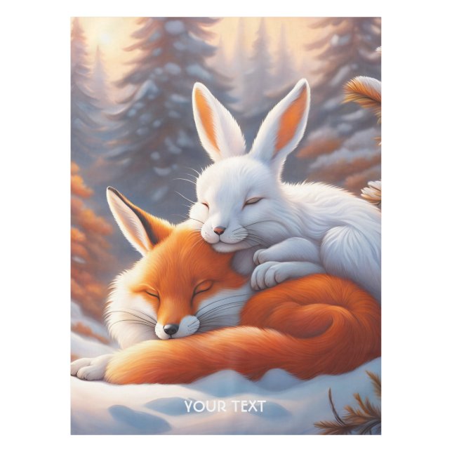 Mantel Fantasy Cute Vivid Sleeping Fox Hare (Anverso)