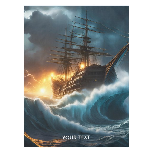 Mantel Fantasy Cute Vivid Storm Sea Ship (Anverso)