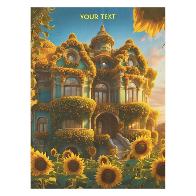 Mantel Fantasy Cute Vivid Sunflower Vibrant House (Anverso)