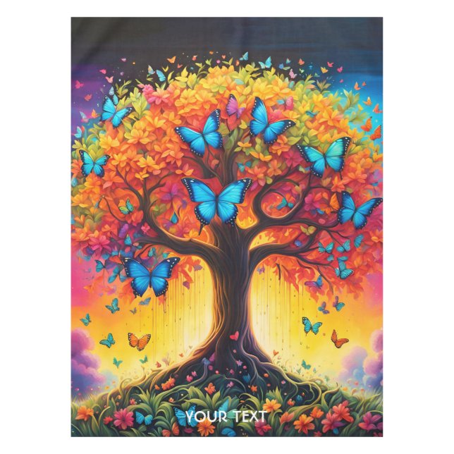 Mantel Fantasy Cute Vivit Tree Butterflies (Anverso)