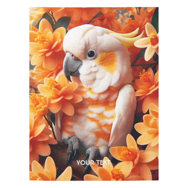 Mantel Fantasy Cute White Naranja Cockatoo (Anverso)