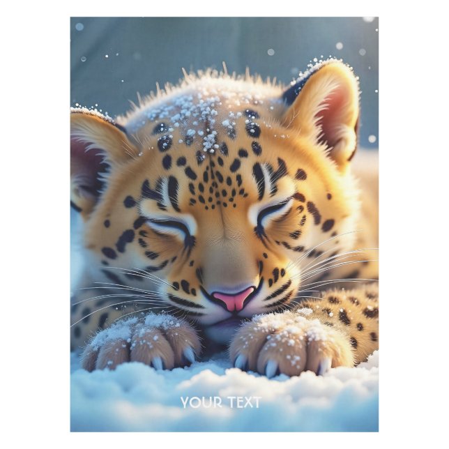 Mantel Fantasy Cute Winter Baby Leopard (Anverso)