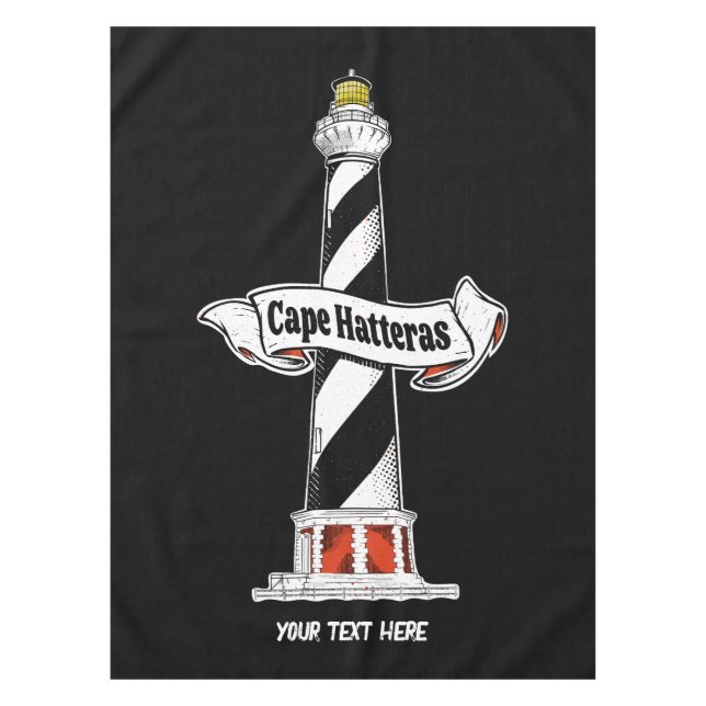 Mantel Faro de Cape Hatteras en blanco y negro (Anverso)