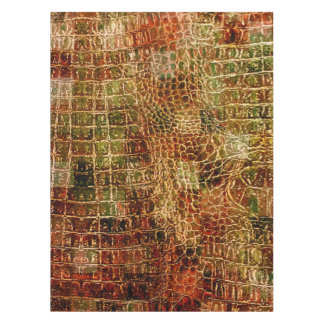 Mantel Faux Alligator Animal Piel Cuero Rojo Marrón