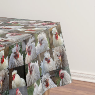 Mantel "Feathers in Focus: Un retrato de pollo blanco"