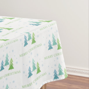 Mantel Felices árboles de navidad verdes y día de fiest