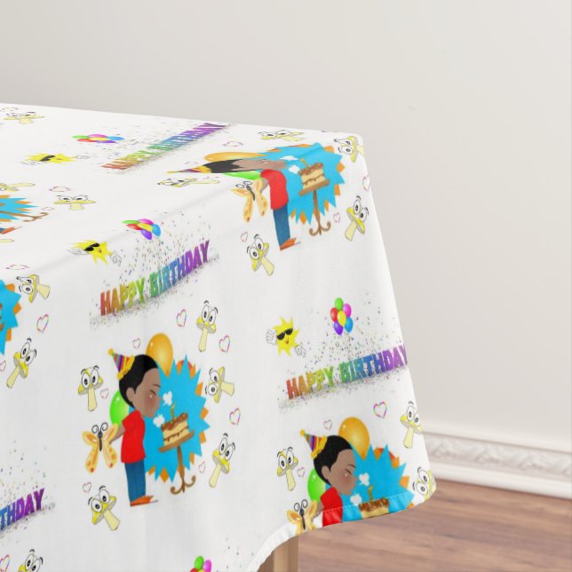 Mantel Felices cumpleaños Tablecloth Boy champiñones afri (In Situ)