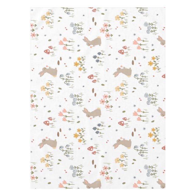 Mantel Felices fiestas para niños con flores silvestres d (Anverso)