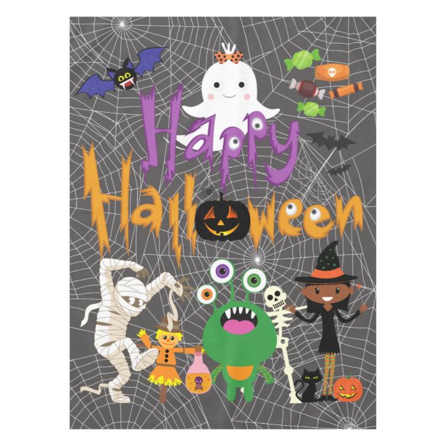 Mantel Felices y felices niños de Halloween adorables (Anverso)