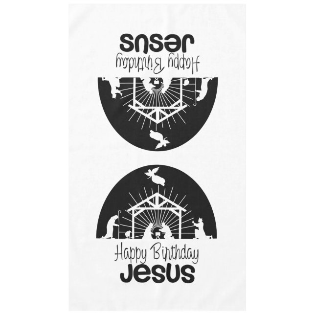 Mantel Feliz cumpleaños, Jesús (Anverso)