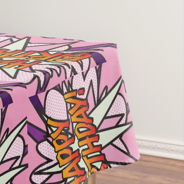 Mantel FELIZ CUMPLEAÑOS Pink Fun Retro Comic Book (In Situ)