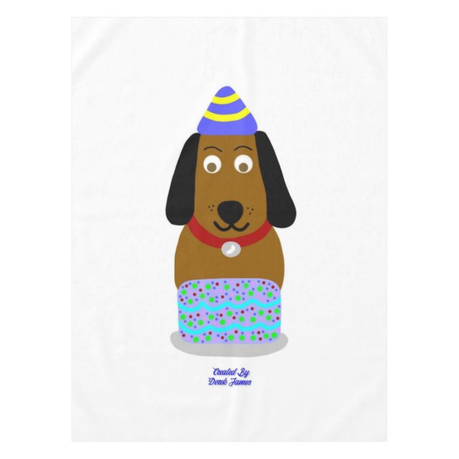 Mantel Feliz Cumpleaños Pup Tablecloth (Anverso)