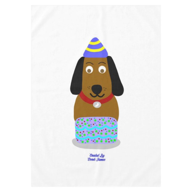 Mantel Feliz Cumpleaños Pup Tablecloth (Anverso)