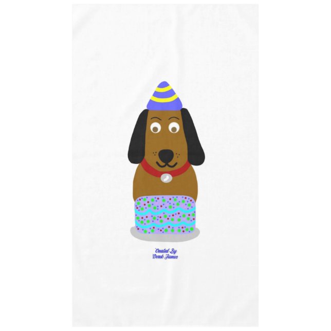 Mantel Feliz Cumpleaños Pup Tablecloth (Anverso)