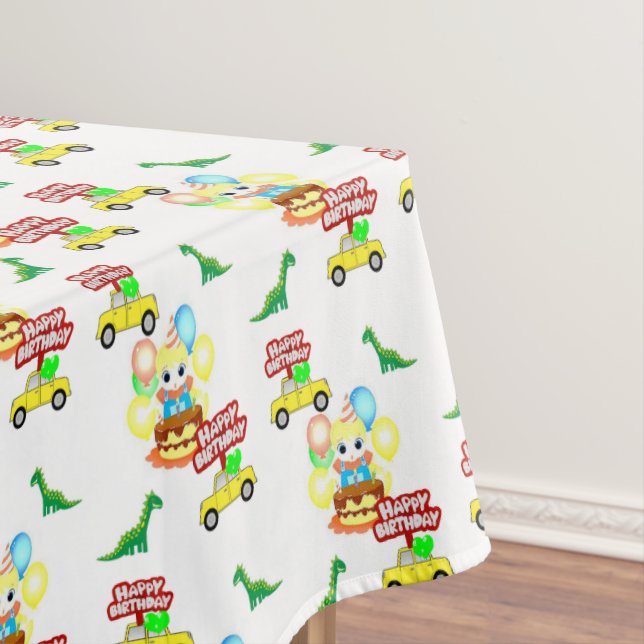 Mantel Feliz Cumpleaños Tablecloth Alligator (In Situ)