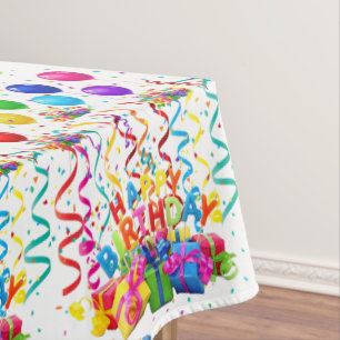 Mantel Feliz cumpleaños Tablecloth Confetti