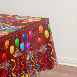 Mantel Feliz cumpleaños Tablecloth Confetti Burgundy