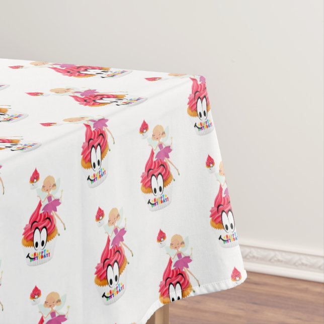 Mantel Feliz Cumpleaños Tablecloth Fairy Cupakes (In Situ)
