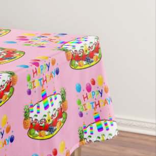 Mantel Feliz cumpleaños Tablecloth Fruit Cake