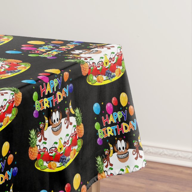 Mantel Feliz cumpleaños Tablecloth Fruit Cake Monos (In Situ)