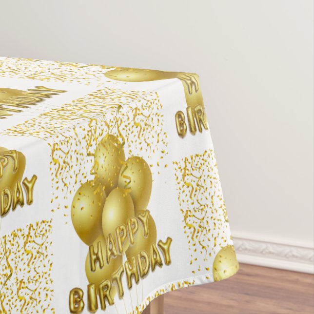 Mantel Feliz cumpleaños Tablecloth Gold Confetti (In Situ)