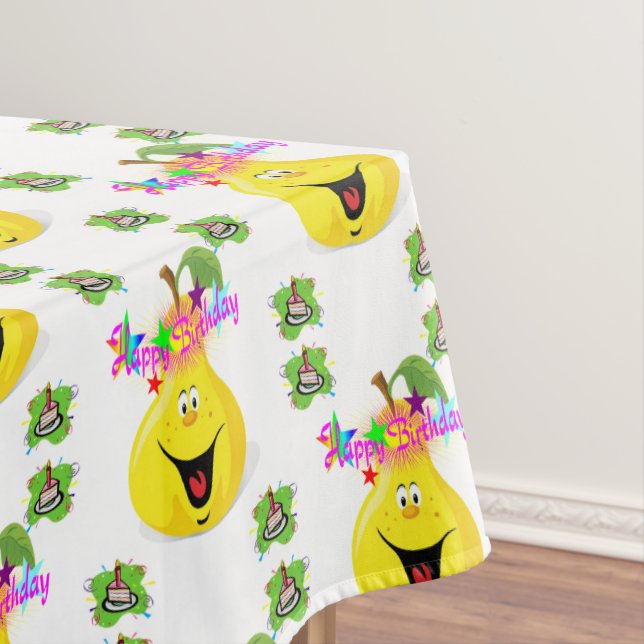 Mantel Feliz Cumpleaños Tablecloth Pear (In Situ)