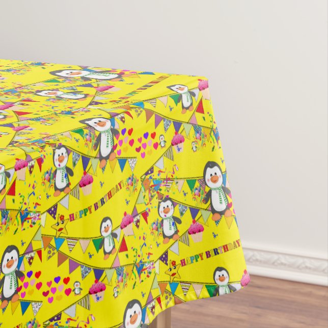 Mantel Feliz cumpleaños Tablecloth Penguin (In Situ)