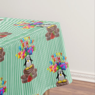 Mantel Feliz cumpleaños Tablecloth Penguin