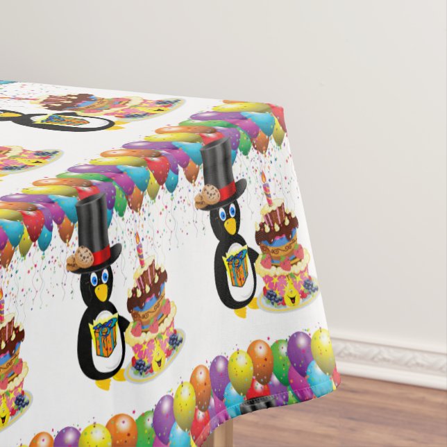 Mantel Feliz cumpleaños Tablecloth Penguin (In Situ)