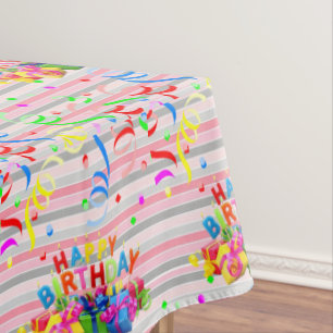 Mantel Feliz cumpleaños Tablecloth Stripe