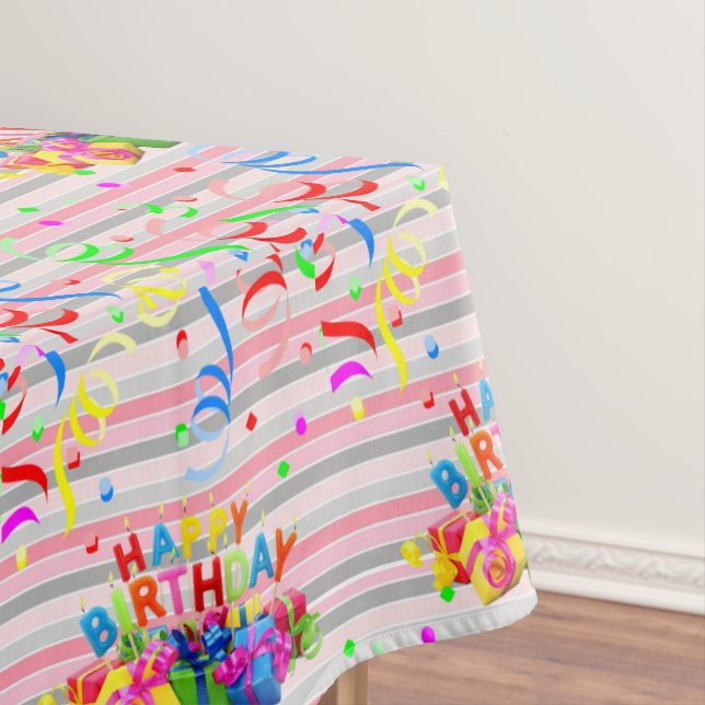 Mantel Feliz cumpleaños Tablecloth Stripe (In Situ)