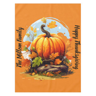 Mantel Feliz Día de Acción de Gracias Calabaza de colores