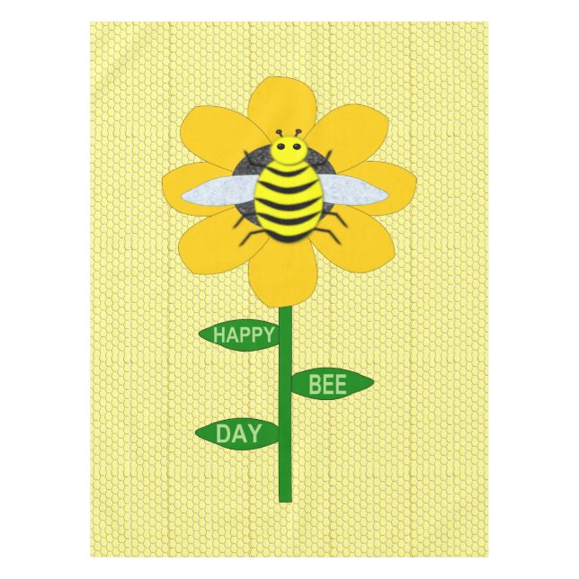 Mantel Feliz Día de las Abejas Cumpleaños Bumblebee (Anverso)