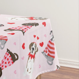 Mantel Feliz Día de San Valentín grandes perros daneses