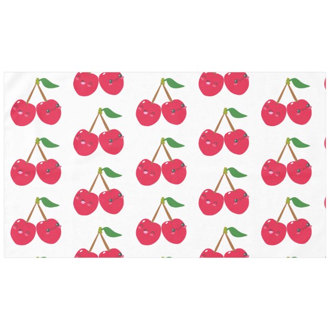 Mantel Feliz Fruta de Cereza Kawaii Sonriente (Frente (Horizontal))