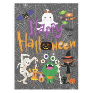 Mantel Feliz Halloween Niños Divertidos y Espeluznantes  