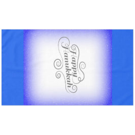 Mantel Feliz Janucá con fondo azul blanco de 2 tonos